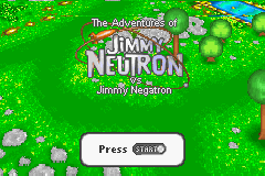 Jimmy Neutron: Boy Genius title screen for GameBoy Advance